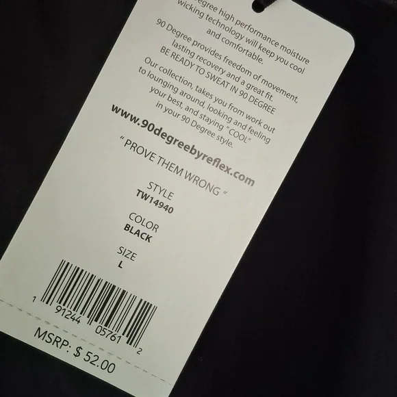 90 Degree By Reflex Black Performance Tank - Picture 5 of 5